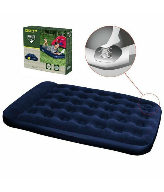 AUFBLASBARE MATRATZE CAMPING MEER BEACH 1/2 QUADRATISCH 191X137X22CM