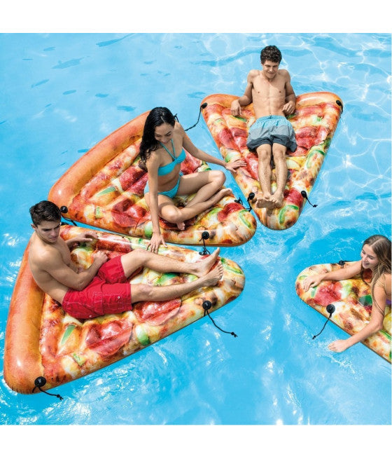 AUFBLASBARE MATRATZE REALISTISCHER DRUCK PIZZA INTEX MEER SCHWIMMBAD 145X175CM