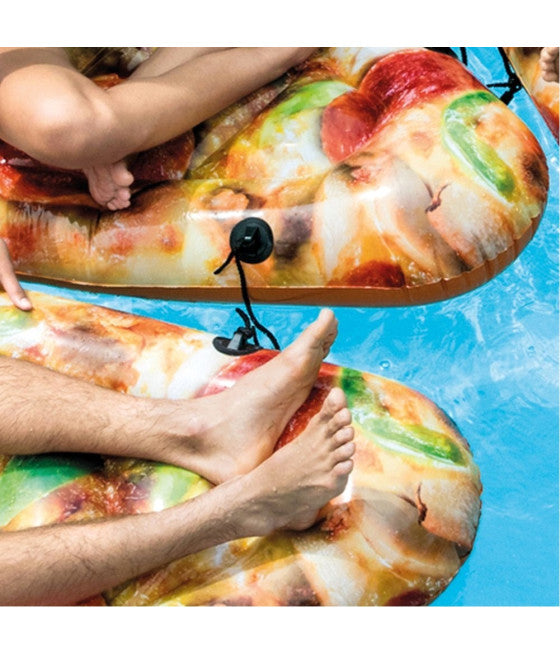 AUFBLASBARE MATRATZE REALISTISCHER DRUCK PIZZA INTEX MEER SCHWIMMBAD 145X175CM