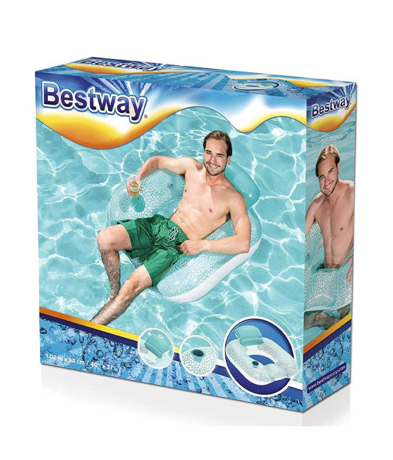 AUFBLASBARE POOLMATRATZE FÜR ERWACHSENE MIT BECHERHALTER