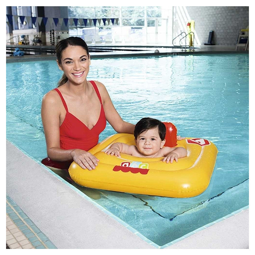 AUFBLASBARE QUADRATISCHE RETTUNGSBOJE MIT HÖSCHEN DURCHMESSER 69 X 69 CM GELB