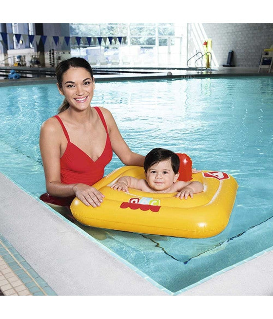 AUFBLASBARE QUADRATISCHE RETTUNGSBOJE MIT HÖSCHEN DURCHMESSER 69 X 69 CM GELB