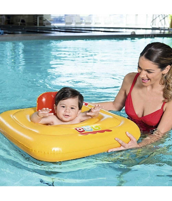 AUFBLASBARE QUADRATISCHE RETTUNGSBOJE MIT HÖSCHEN DURCHMESSER 69 X 69 CM GELB