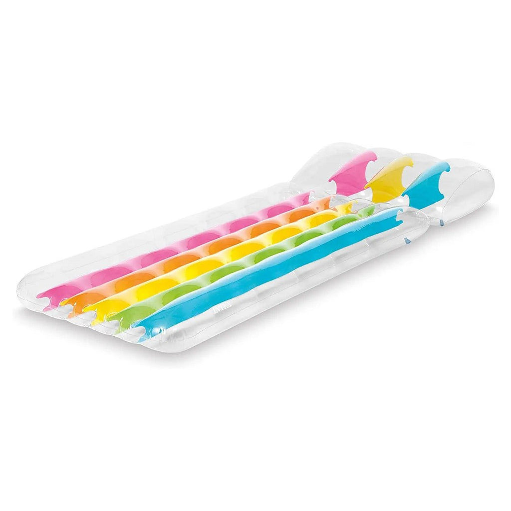 AUFBLASBARE REGENBOGENMATRATZE 203X84CM KISSEN SCHWIMMBAD MEER SEE 58724