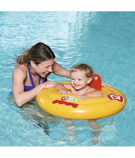 AUFBLASBARE RUNDE RETTUNGSBOJE MIT HÖSCHENDURCHMESSER 69 CM GELB