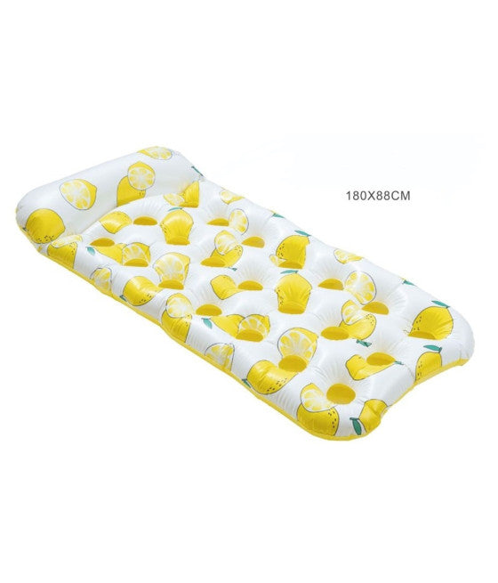 AUFBLASBARE SCHWIMMMATRATZE KOPFSTÜTZE ZITRONEN 628530