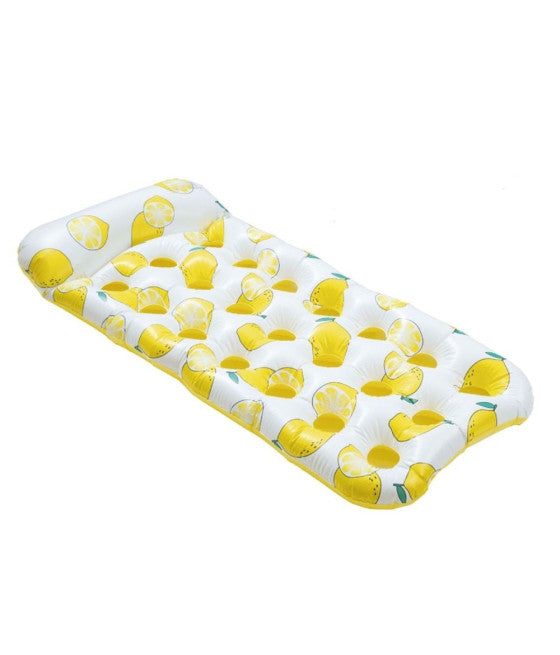 AUFBLASBARE SCHWIMMMATRATZE KOPFSTÜTZE ZITRONEN 628530