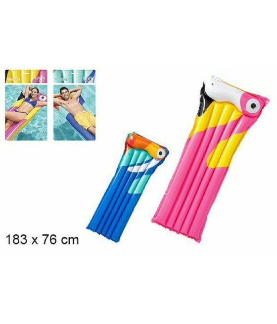 AUFBLASBARE MATRATZE MEER POOL TROPISCHEN VOGEL DRUCK 183X76CM