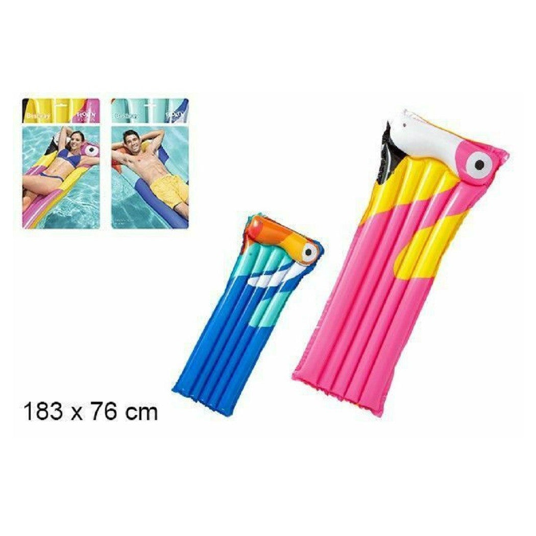 AUFBLASBARE MATRATZE MEER POOL TROPISCHEN VOGEL DRUCK 183X76CM