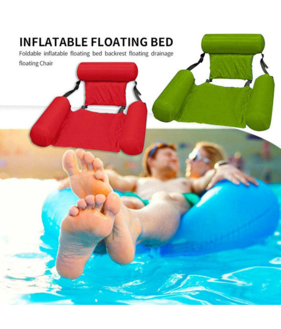 AUFBLASBARE HÄNGEMATTE STRAND STUHL FÜR SCHWIMMENDE POOL FALTEN 120CM