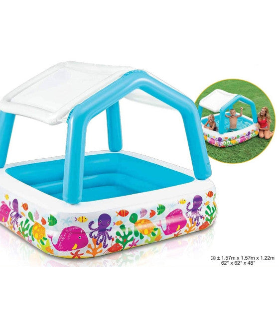 157X157X122CM 157X157X122CM MEHRFARBIG AUFBLASBARER SONNENSCHIRM AQUARIUM POOL 57470