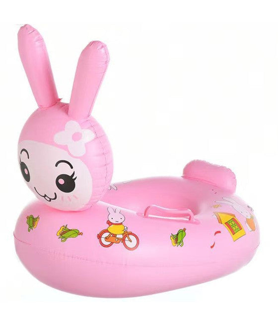 AUFBLASBARE KINDERSCHWIMMWESTE MIT HÖSCHEN UND RÜCKENLEHNE 70 CM ROSA HASE