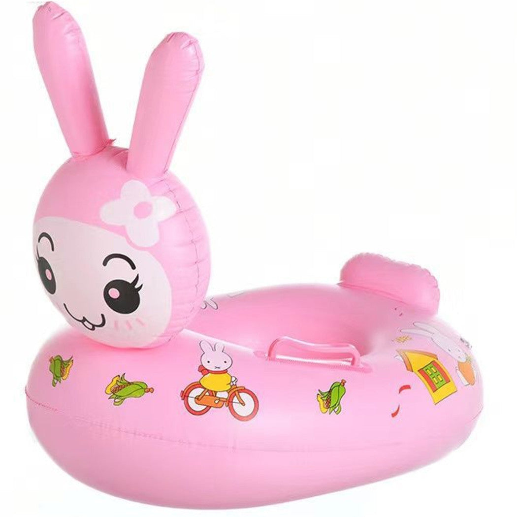 AUFBLASBARE KINDERSCHWIMMWESTE MIT HÖSCHEN UND RÜCKENLEHNE 70 CM ROSA HASE