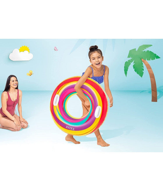 AUFBLASBARE RETTUNGSBOJE MIT GRIFFEN 91 CM 2 GRIFFE 9+ JAHRE FARBEN 59256