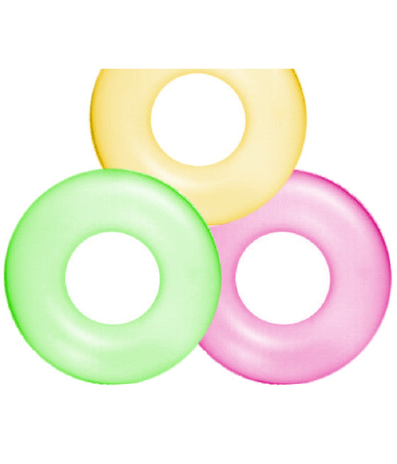 AUFBLASBARE RETTUNGSBOJE NEON 91CM MEER STRAND SCHWIMMBAD SOMMER 59262