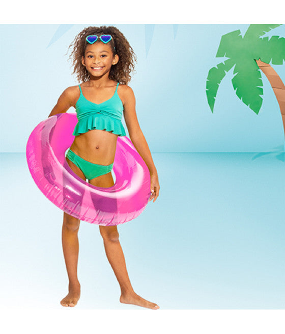 AUFBLASBARE RETTUNGSBOJE NEON 91CM MEER STRAND SCHWIMMBAD SOMMER 59262