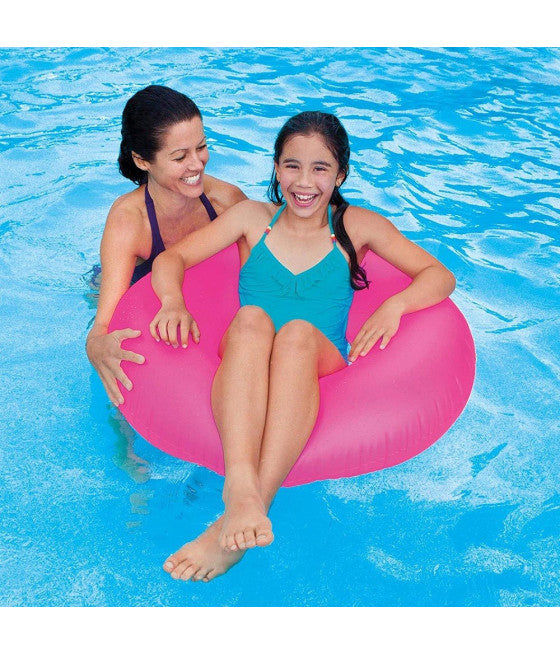 AUFBLASBARE RETTUNGSBOJE NEON 91CM MEER STRAND SCHWIMMBAD SOMMER 59262