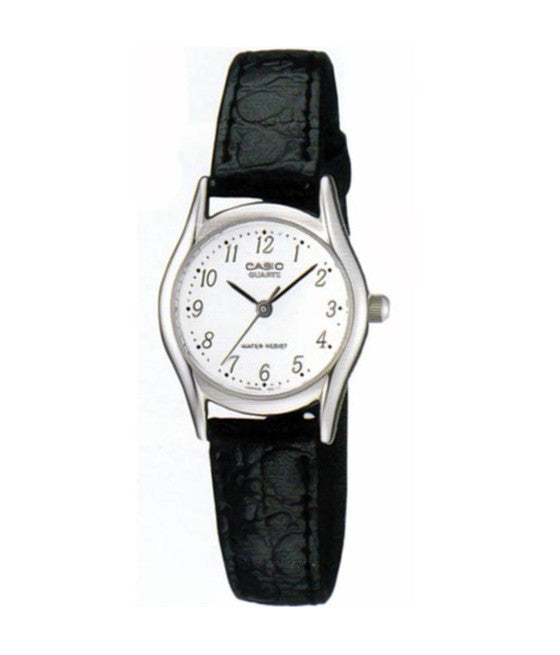 ARMBANDUHR CASIO LTP-1094E-7BRDF ANALOG FRAUEN LEDER DATUM QUAD WEISS