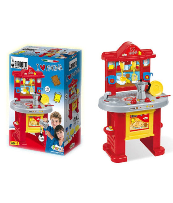 72CM GROSSE SPIELZEUGKÜCHE MIT MOKKA-OFEN-ZUBEHÖR FÜR KLEINE KÖCHE