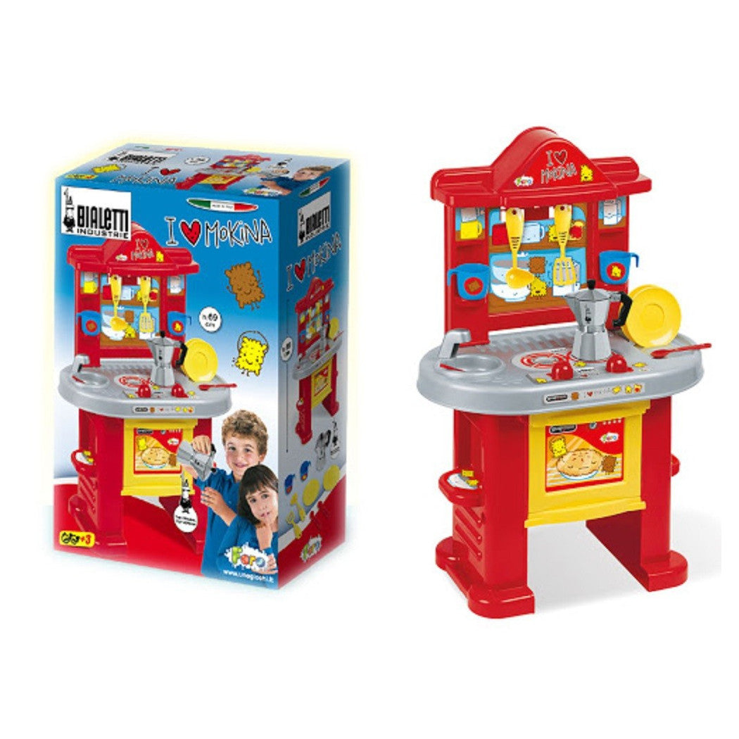 72CM GROSSE SPIELZEUGKÜCHE MIT MOKKA-OFEN-ZUBEHÖR FÜR KLEINE KÖCHE