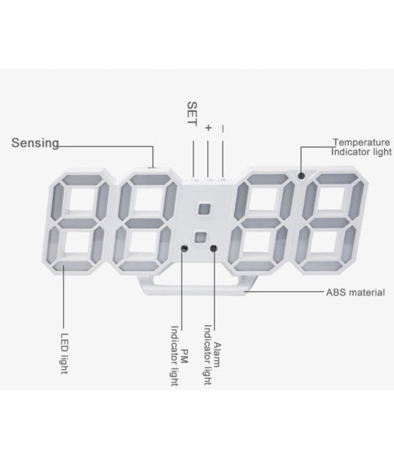 3D LED DISPLAY DIGITAL WANDUHR HOME BÜRO EINRICHTUNG