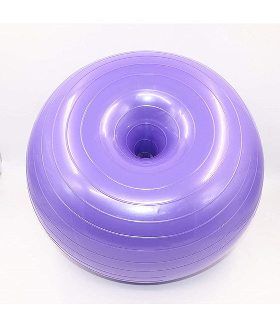 AUFBLASBARE DONUT ÜBUNG BALL PILATES PUMPE LILA