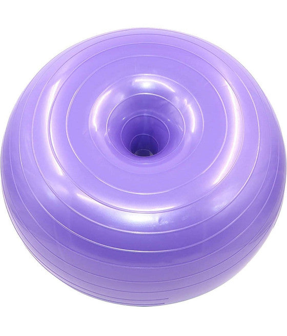 AUFBLASBARE DONUT ÜBUNG BALL PILATES PUMPE LILA