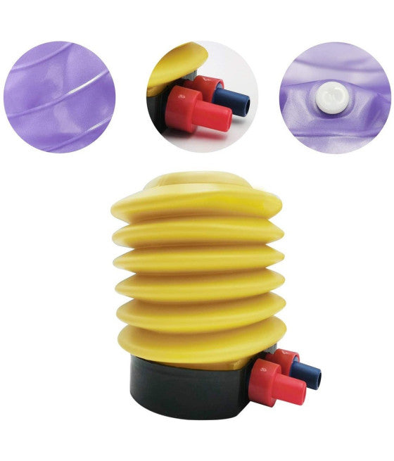 AUFBLASBARE DONUT ÜBUNG BALL PILATES PUMPE LILA