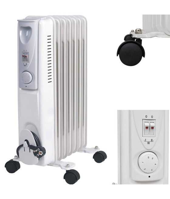 9-ELEMENT-ELEKTRO-ÖLRADIATOR MIT ROLLEN 2000W HERD MIT NIEDRIGEM VERBRAUCH
