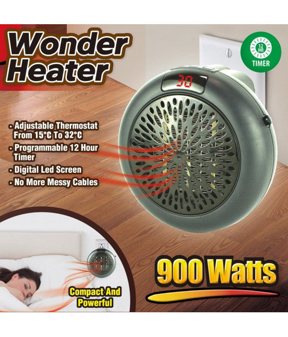 900W WONDER HEATER TRAGBARE ELEKTRISCHE HEIZUNG EINSTELLBAR VON 15° BIS 32°C