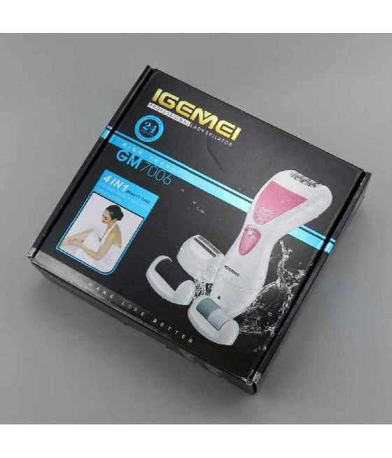 4-IN-1 WASSERDICHTER, WIEDERAUFLADBARER EPILIERER-KÖRPERENTHAARUNGSSET GM-7006