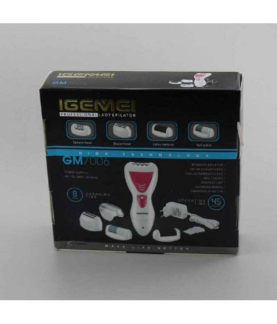 4-IN-1 WASSERDICHTER, WIEDERAUFLADBARER EPILIERER-KÖRPERENTHAARUNGSSET GM-7006