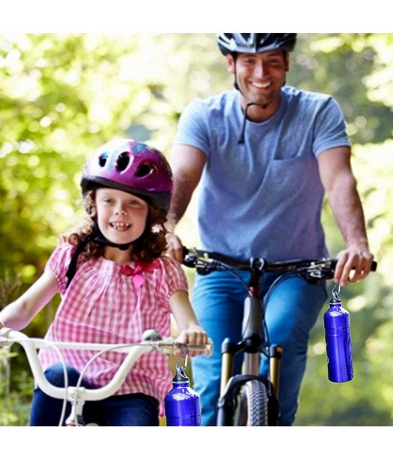 ALUMINIUM WASSERFLASCHE MIT HERMETISCHEM VERSCHLUSS KARABINER 500ML FARBIG XC-2504