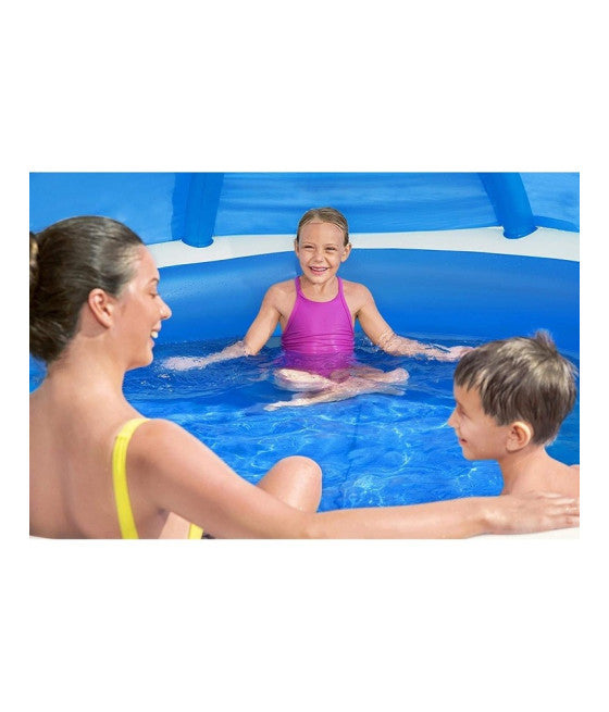 241X241X140 CM AUFBLASBARER RUNDER POOL MIT ÜBERDACHUNG SITZ 54337