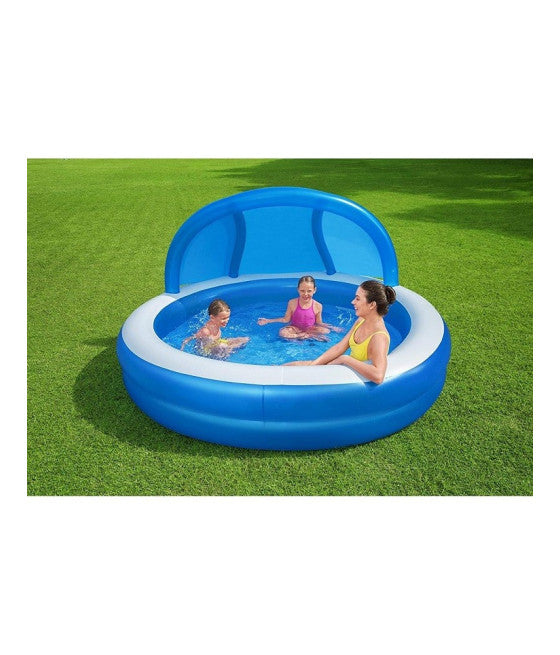 241X241X140 CM AUFBLASBARER RUNDER POOL MIT ÜBERDACHUNG SITZ 54337