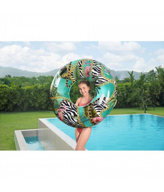 AUFBLASBARE RETTUNGSBOJE MIT BLUMENMUSTER 114 CM POOL GRIFFE 36302