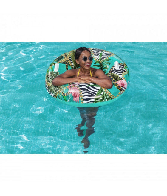 AUFBLASBARE RETTUNGSBOJE MIT BLUMENMUSTER 114 CM POOL GRIFFE 36302