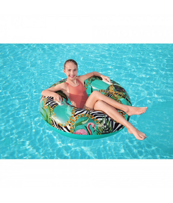 AUFBLASBARE RETTUNGSBOJE MIT BLUMENMUSTER 114 CM POOL GRIFFE 36302