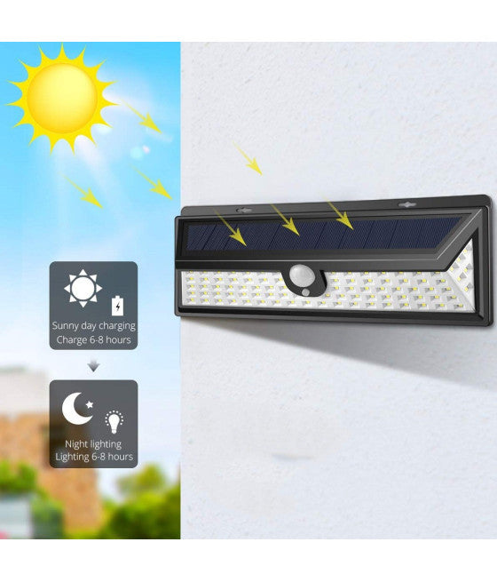 190 LED-SCHEINWERFER MIT SOLARPANEL UND BEWEGUNGSSENSOR 30W DÄMMERUNGSSCHEINWERFER