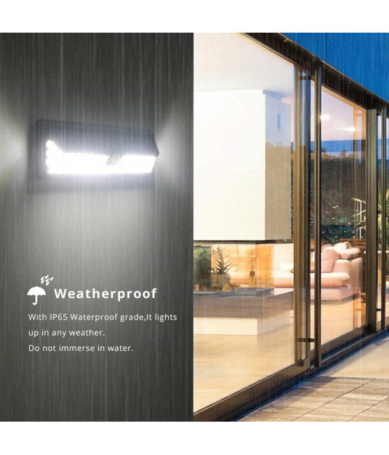 190 LED-SCHEINWERFER MIT SOLARPANEL UND BEWEGUNGSSENSOR 30W DÄMMERUNGSSCHEINWERFER