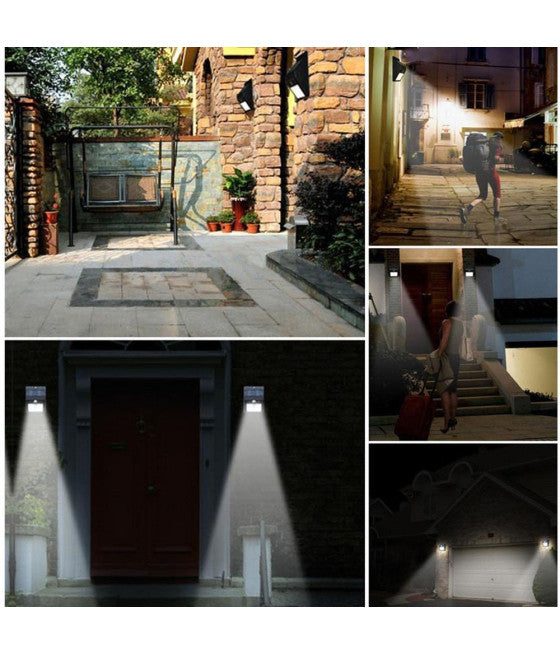 20 LED-LEUCHTEN MIT WIEDERAUFLADBAREM SOLARPANEL UND BEWEGUNGSSENSOR FÜR DEN AUSSENEINSATZ