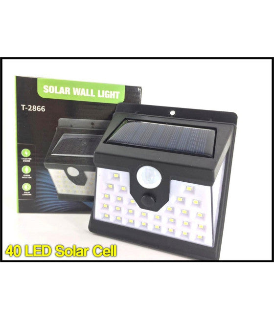 40-LED-LEUCHTTURM MIT SOLARPANEL-BEWEGUNGSSENSOR TWILIGHT SPOTLIGHT