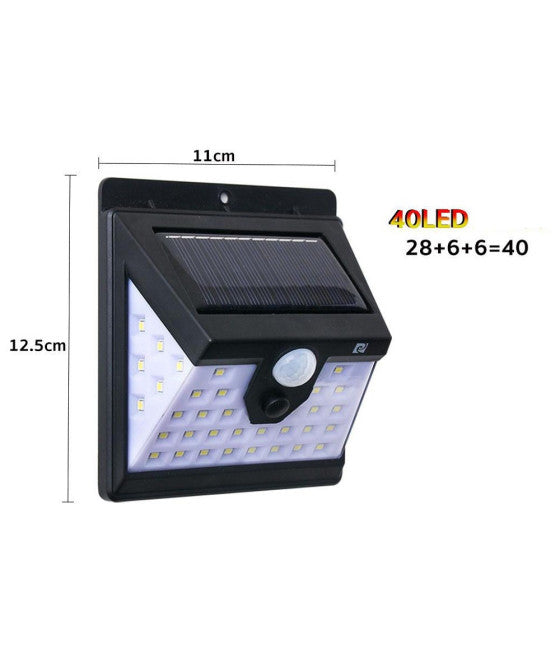 40-LED-LEUCHTTURM MIT SOLARPANEL-BEWEGUNGSSENSOR TWILIGHT SPOTLIGHT