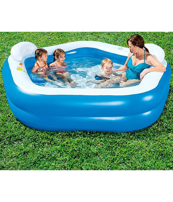 213 X 207 X 69 CM AUFBLASBARES AUFSTELLBECKEN MIT BECHERHALTER-KISSEN