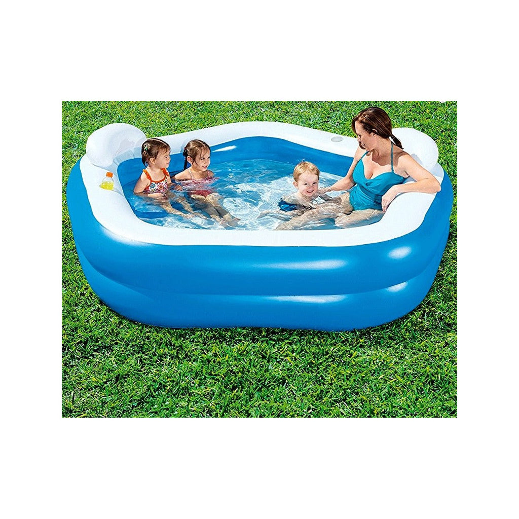 213 X 207 X 69 CM AUFBLASBARES AUFSTELLBECKEN MIT BECHERHALTER-KISSEN