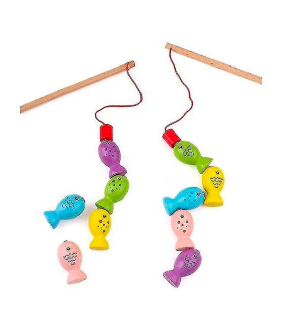 Angelspiel, sicheres, pädagogisches Fisch-Holzspielzeug für Kinder ab 3 Jahren