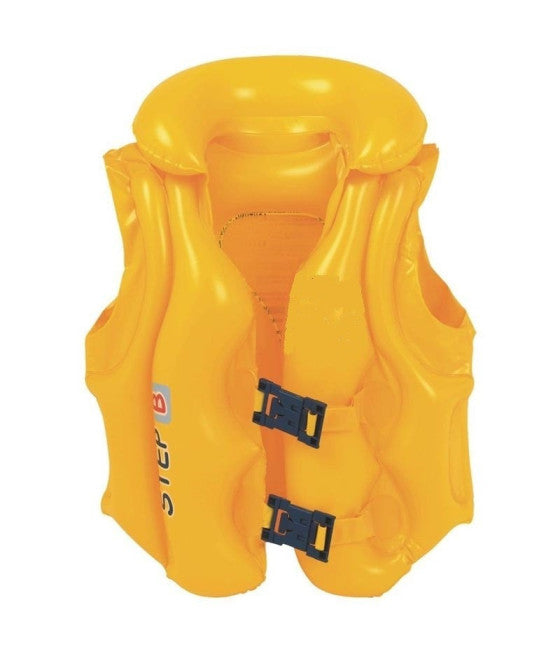 AUFBLASBARE SCHWIMMWESTE SCHWIMMEN KINDER GELB