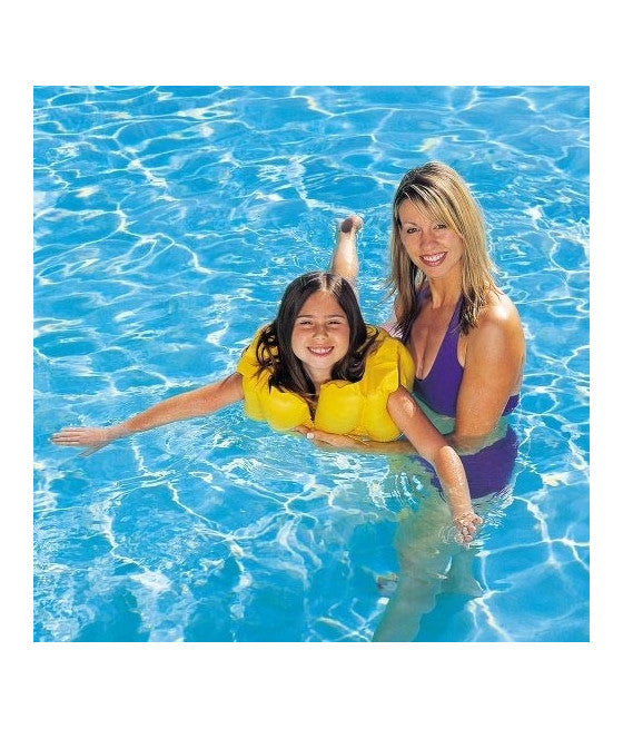 AUFBLASBARE SCHWIMMWESTE SCHWIMMEN KINDER GELB