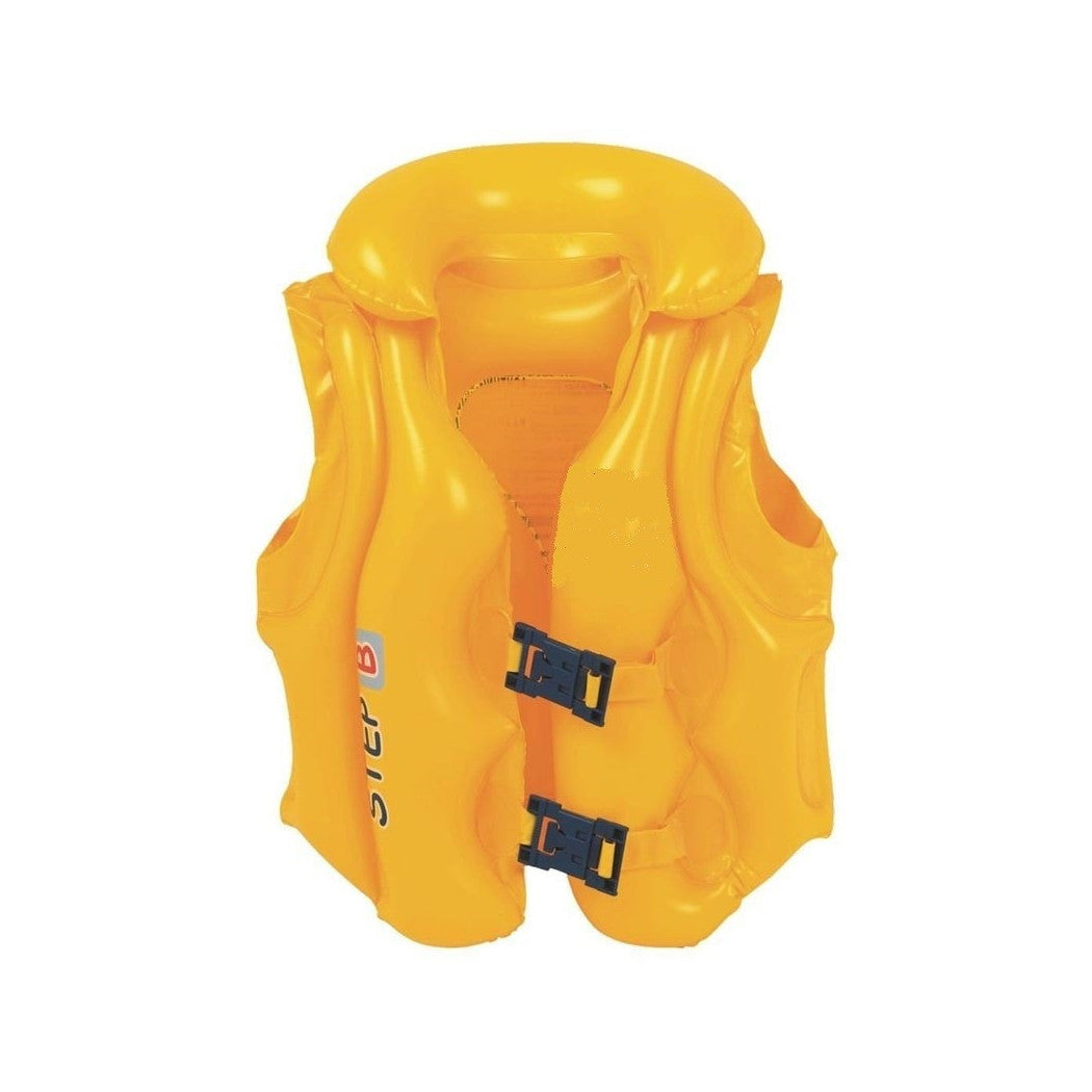 AUFBLASBARE SCHWIMMWESTE SCHWIMMEN KINDER GELB