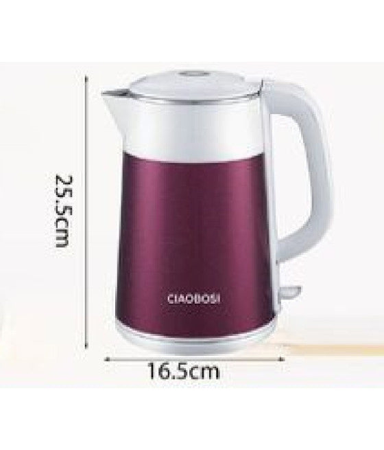 2 LITER 2000W ELEKTRISCHER STAHLWASSERKOCHER BÜRO WASSER REISEN TX-9942